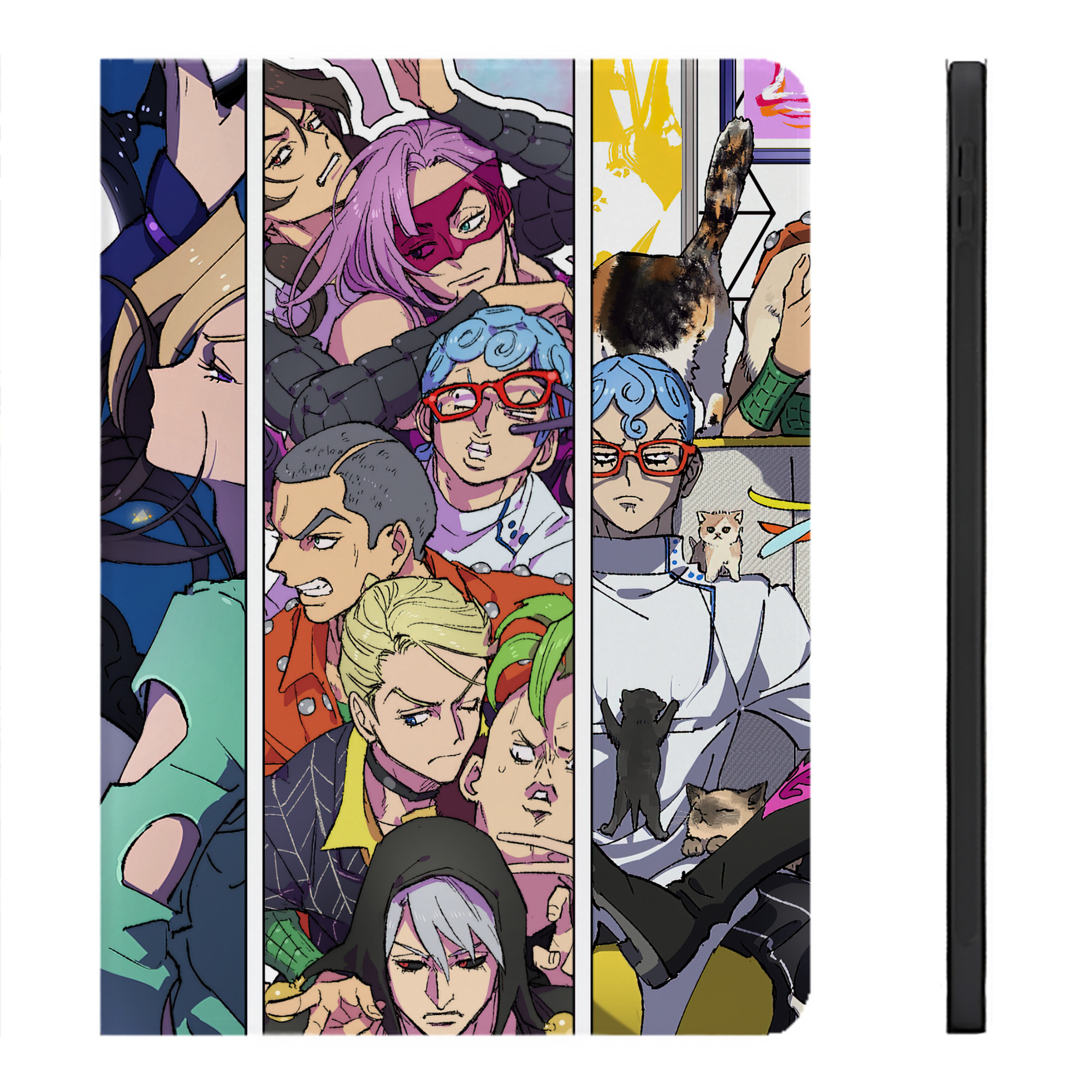 （画像用） ジョジョの奇妙な冒険 JoJo's Bizarre Adventure IPadケース ペンホルダー付き ブックスタイルデザイン